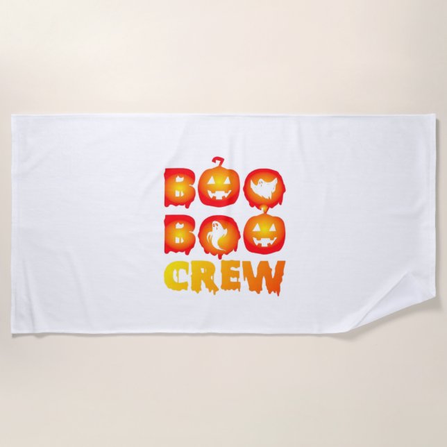 Boo Boo Crew Oversized T-Shirt Beach Towel (Front)