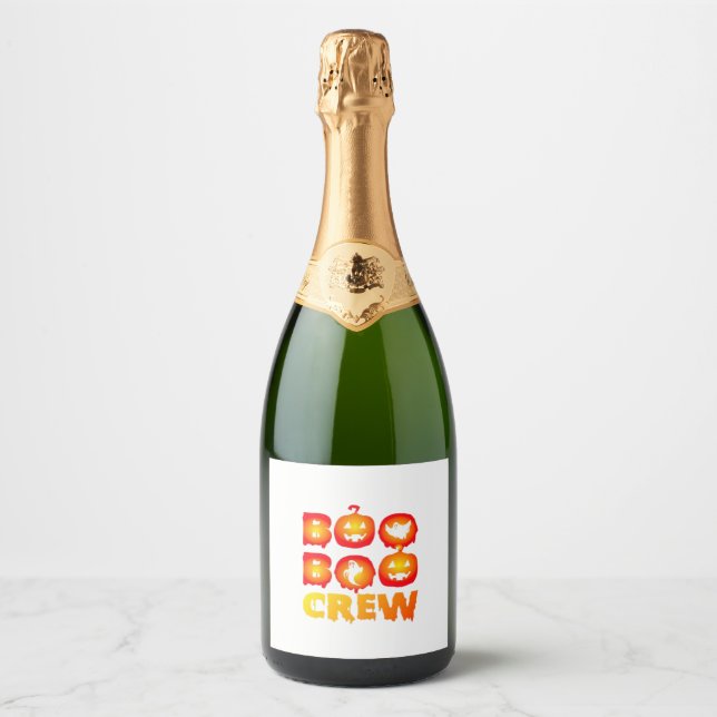 Boo Boo Crew Oversized T-Shirt Sparkling Wine Label (Front)