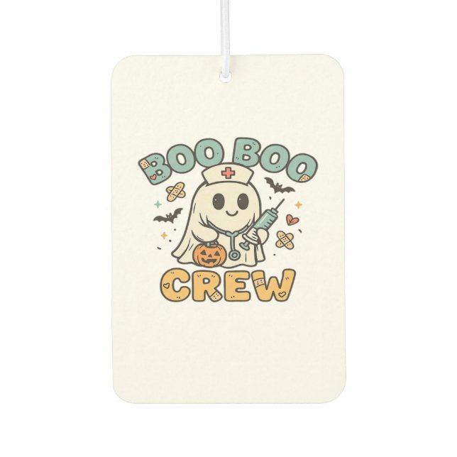 Boo Boo Crew Shirt � Funny Ghost Halloween Nurse & Air Freshener (Front)