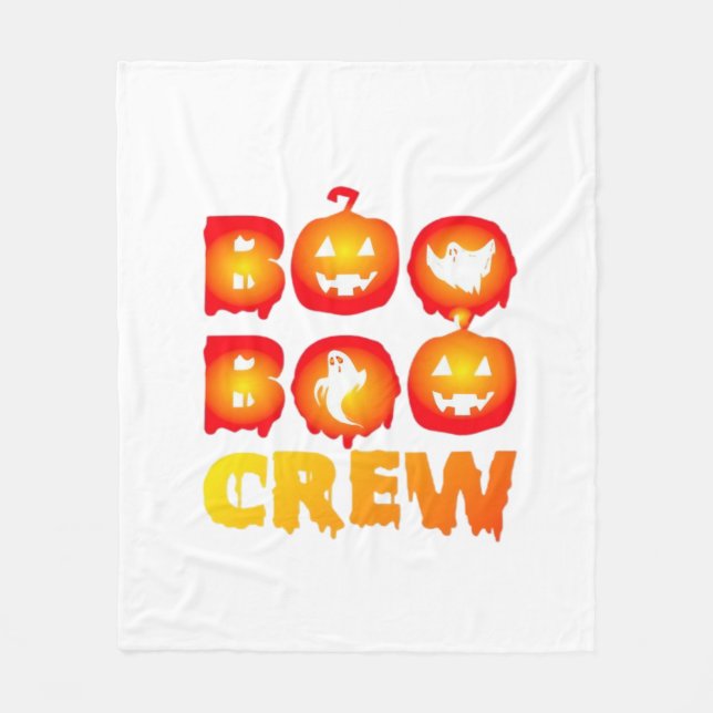 Boo Boo Crew Shirt – Funny Ghost Halloween Nurse & Fleece Blanket (Front)