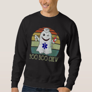 Boo Boo Crew Spooky Halloween Costume Nursing Gho Sweatshirt