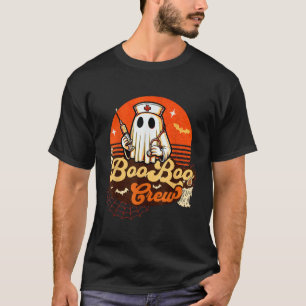 Boo Boo Crew Sunset Nurse Ghost Halloween Ghost  T-Shirt