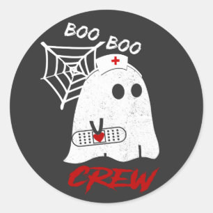 BOO boo nurse crew tee, funny halloween nurse T-Sh Classic Round Sticker