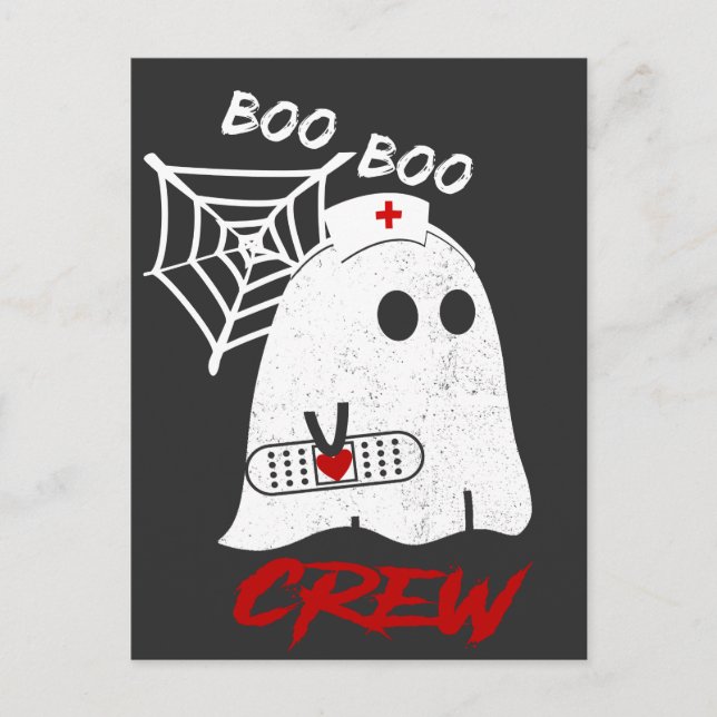 BOO boo nurse crew tee, funny halloween nurse T-Sh Postcard (Front)
