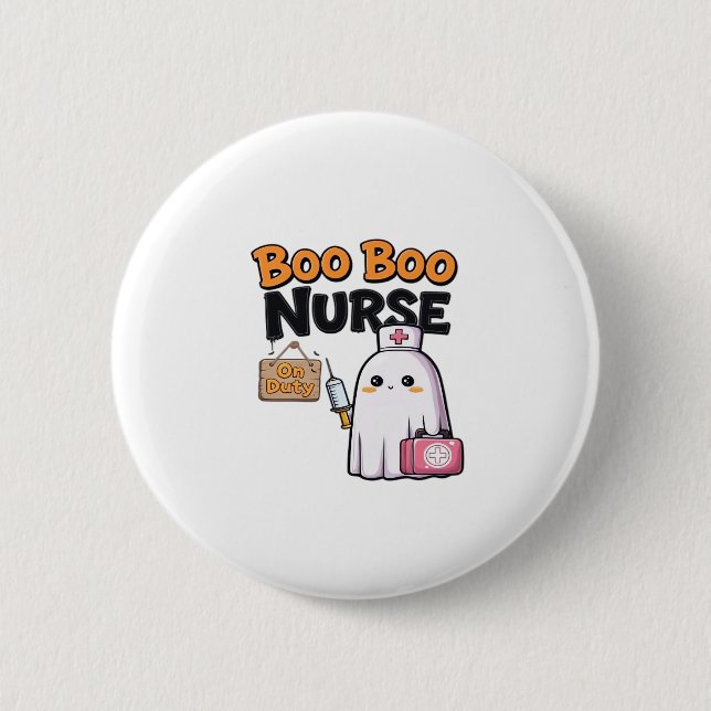 Boo Boo Nurse On Duty Classic T-Shirt 2 Inch Round Button (Front)