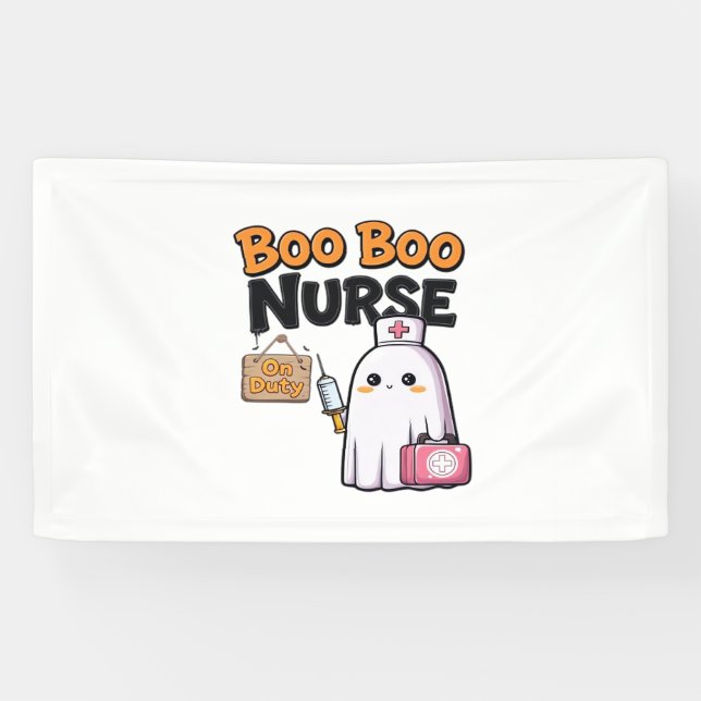 Boo Boo Nurse On Duty Classic T-Shirt Banner (Horizontal)