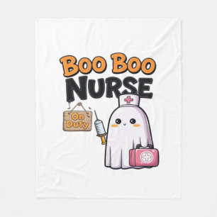Boo Boo Nurse On Duty Classic T-Shirt Fleece Blanket