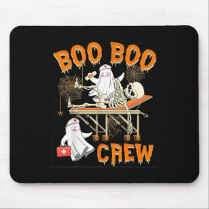 Boo Boo Skeleton Crew Nurse Funny Ghost Women Hall Mouse Pad