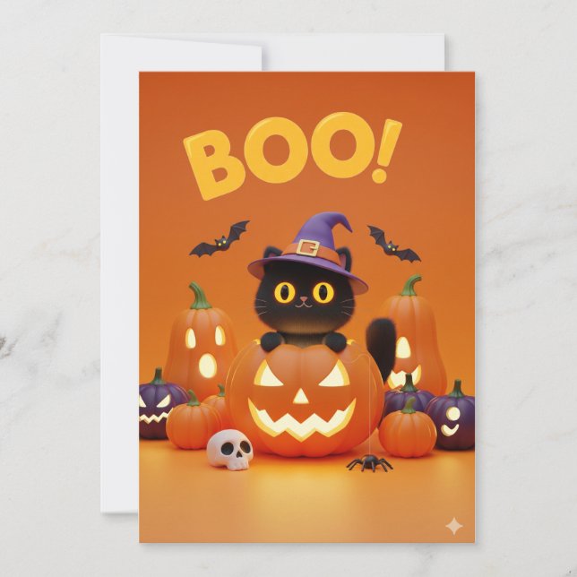 BOO ! Carte d'invitation Halloween (Devant)