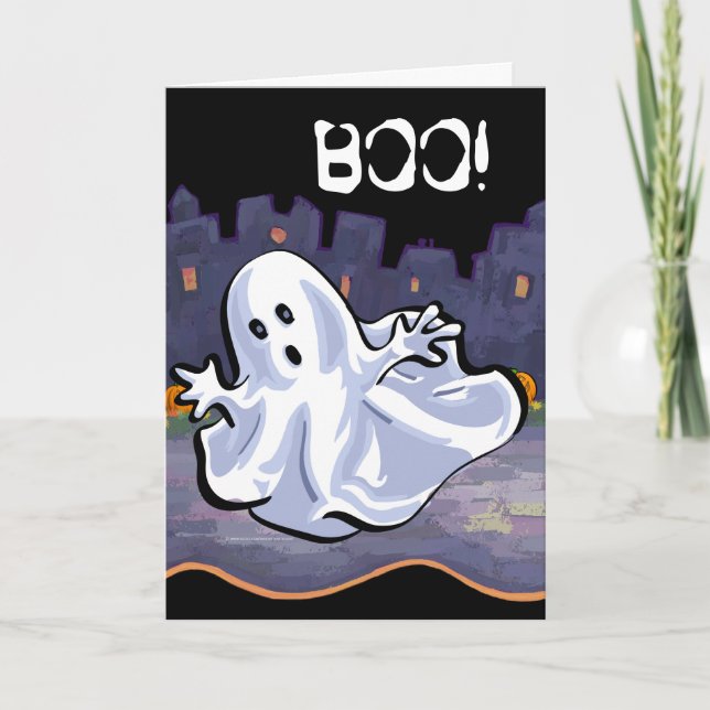 BOO ! Carte Halloween Ghost (Devant)