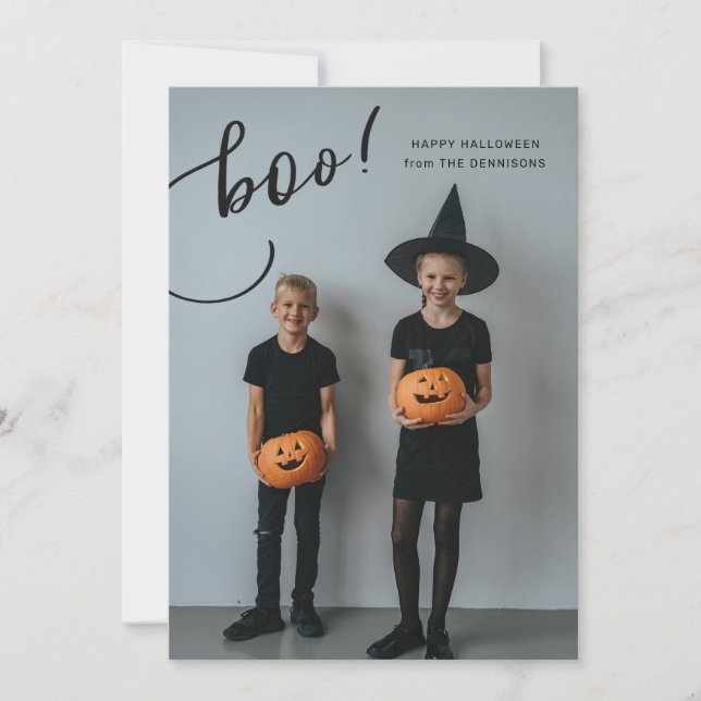 Boo ! Carte photo Halloween - Portrait (Devant)