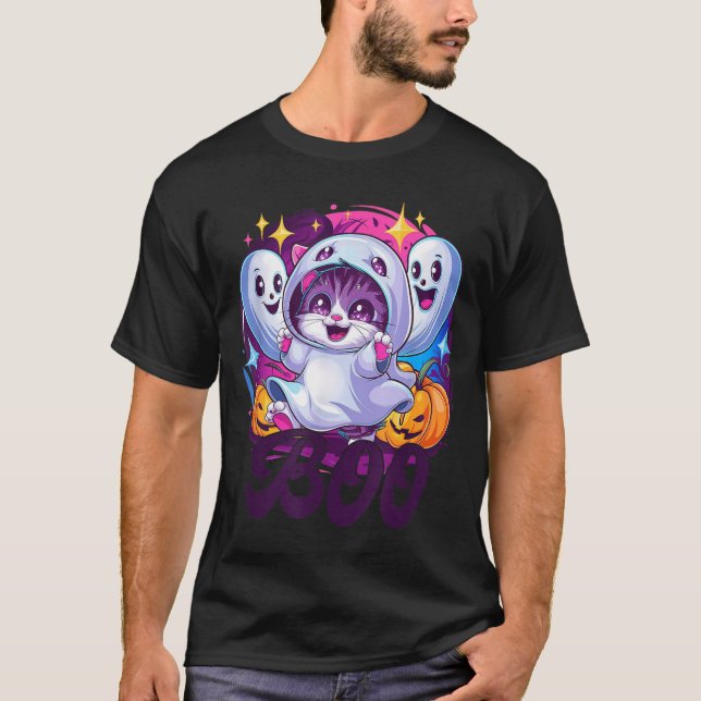 Boo cat ghost  T-Shirt (Front)