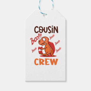 Boo Cousin Crew Halloween Dinosaur Spooky Costume Gift Tags