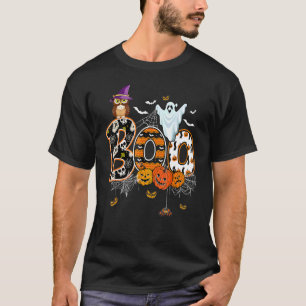 Boo Creepy Owl Pumpkin Ghost  Halloween Costume T-Shirt