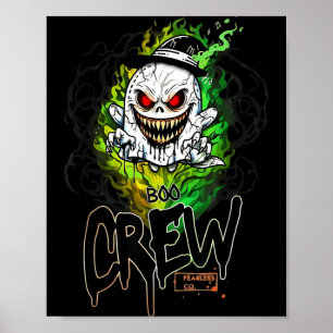 Boo crew black ghost halloween ghost ghost apparel poster