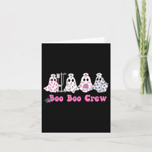 Boo Crew Breast Cancer Ghost Nurse Halloween Card