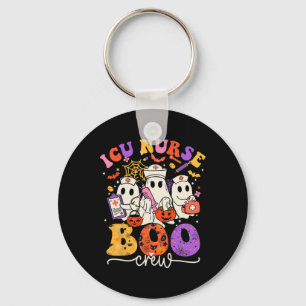 Boo Crew Costume Funny Nurse Ghost Halloween Keychain