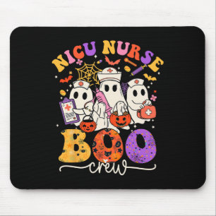 Boo Crew Costume Funny Nurse Ghost Halloween Mouse Pad