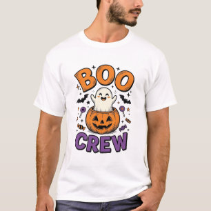 Boo Crew Cute Ghost Pumpkin Halloween Shirt Design