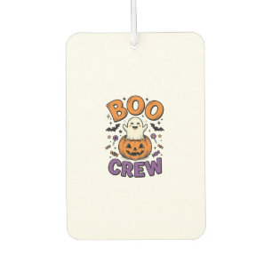 Boo Crew Cute Ghost Pumpkin Halloween Shirt Design Air Freshener
