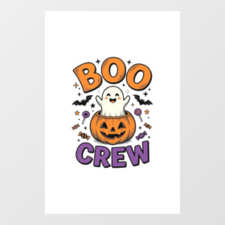 Boo Crew Cute Ghost Pumpkin Halloween Shirt Design Window Cling