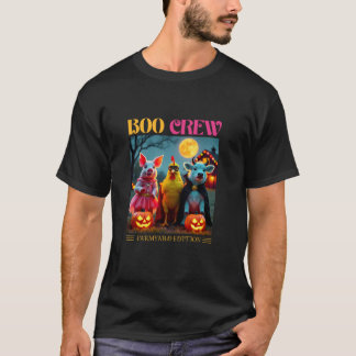 Boo Crew Farmyard Edition Halloween Chicken Cow Pu T-Shirt