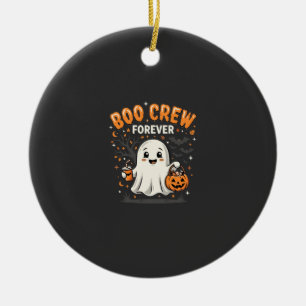 Boo Crew Forever Halloween Ghost Design_1 Ceramic Ornament