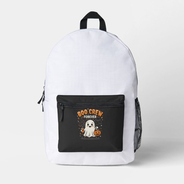 Boo Crew Forever Halloween Ghost Design_1 Printed Backpack (Front)