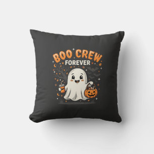 Boo Crew Forever Halloween Ghost Design_1 Throw Pillow