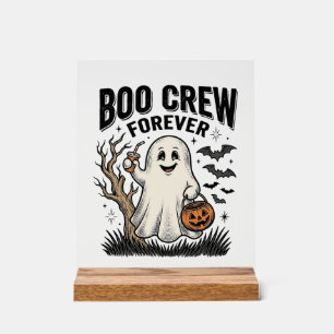 Boo Crew Forever Vintage Ghost Halloween Shirt Des Acrylic Sign