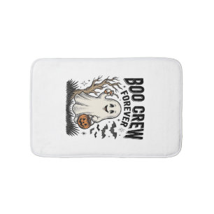Boo Crew Forever Vintage Ghost Halloween Shirt Des Bath Mat
