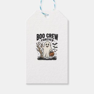 Boo Crew Forever Vintage Ghost Halloween Shirt Des Gift Tags
