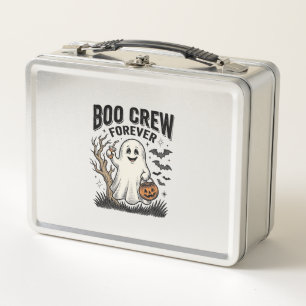 Boo Crew Forever Vintage Ghost Halloween Shirt Des Metal Lunch Box