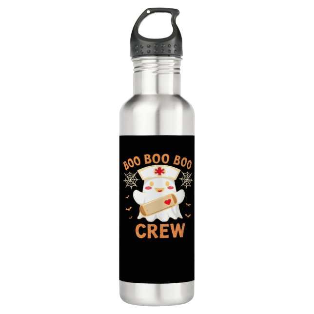 Boo Crew Funny Ghost Spooky Halloween Nurse T-Shir 710 Ml Water Bottle (Front)