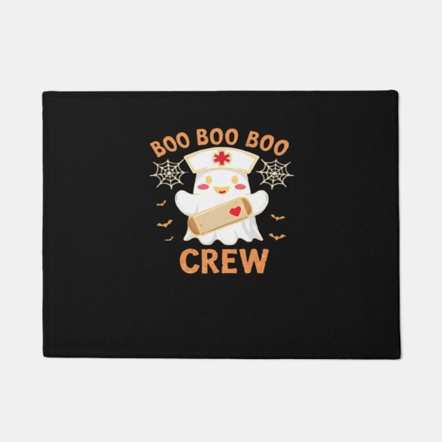 Boo Crew Funny Ghost Spooky Halloween Nurse T-Shir Doormat (Front)