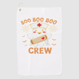 Boo Crew Funny Ghost Spooky Halloween Nurse T-Shir Golf Towel