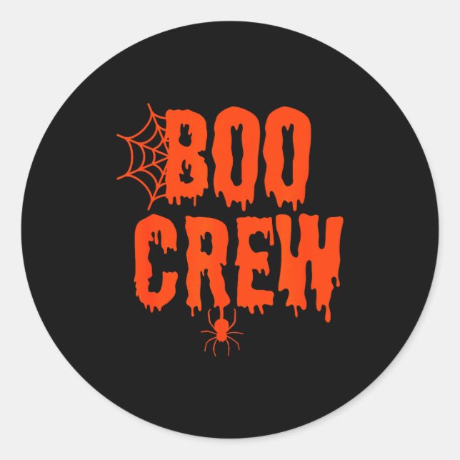 Boo Crew Funny Halloween Shirt For Group Costume F Classic Round Sticker (Front)