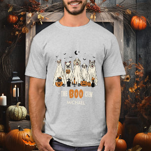 BOO Crew Ghost Dogs Personalize Matching Halloween T-Shirt