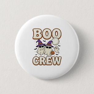 Boo Crew Ghost Halloween Vintage Vector Design_1 2 Inch Round Button