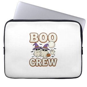 Boo Crew Ghost Halloween Vintage Vector Design_1 Laptop Sleeve