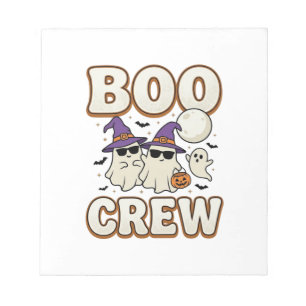 Boo Crew Ghost Halloween Vintage Vector Design_1 Notepad