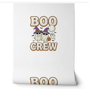 Boo Crew Ghost Halloween Vintage Vector Design_1 Wallpaper