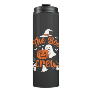 Boo Crew Ghost Pumpkin White Cat Witch Hat Thermal Tumbler