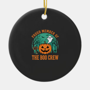 Boo Crew Halloween Ghost Pumpkin Design_1 Ceramic Ornament