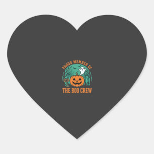 Boo Crew Halloween Ghost Pumpkin Design_1 Heart Sticker