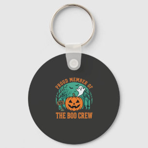 Boo Crew Halloween Ghost Pumpkin Design_1 Keychain