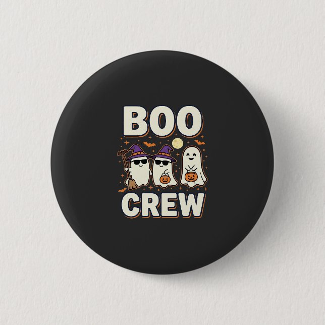 Boo Crew Halloween Ghosts Vector Design_1 2 Inch Round Button (Front)