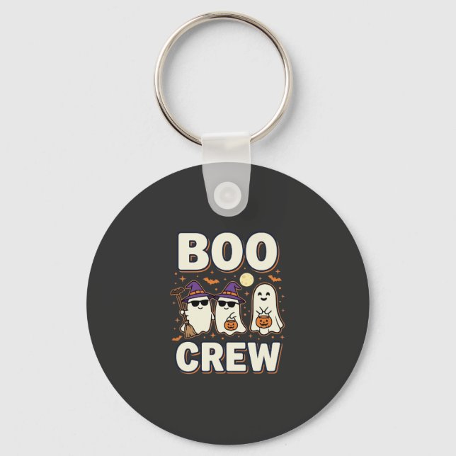 Boo Crew Halloween Ghosts Vector Design_1 Keychain (Front)