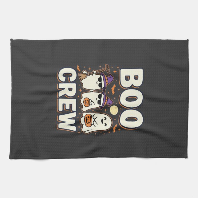 Boo Crew Halloween Ghosts Vector Design_1 Kitchen Towel (Horizontal)