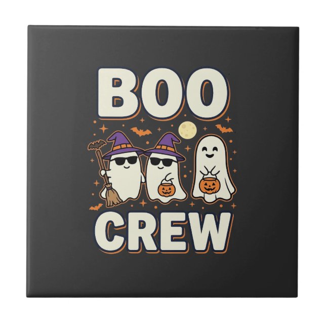 Boo Crew Halloween Ghosts Vector Design_1 Tile (Front)
